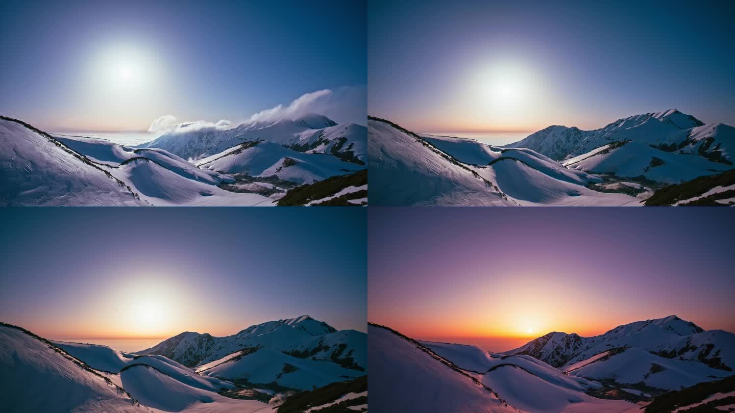 雪山上的夕阳