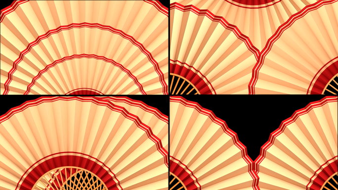 金扇子转场4K 样式4 通道素材