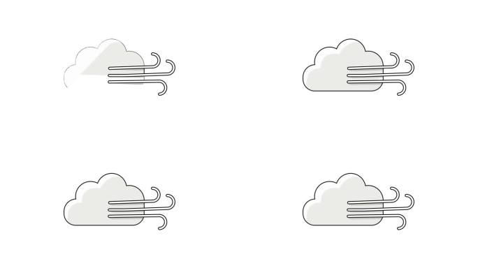 动画形成云和风的图标