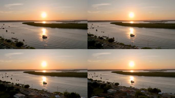 日落的天空在日落边缘巴西阿拉卡朱。Sergipe州在东北部。