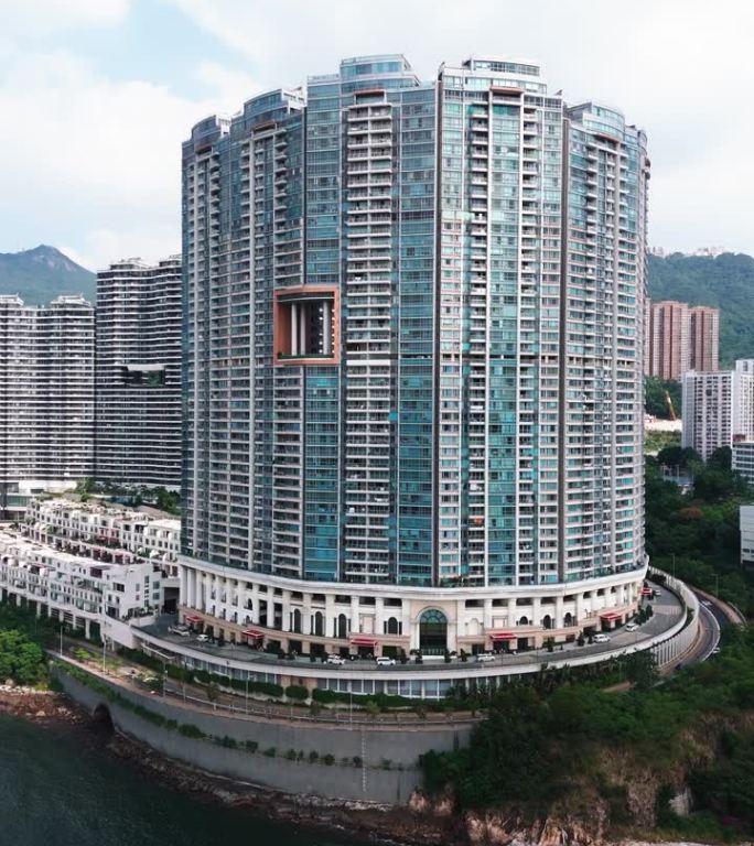 无人机拍摄的香港数码港佳逸住宅