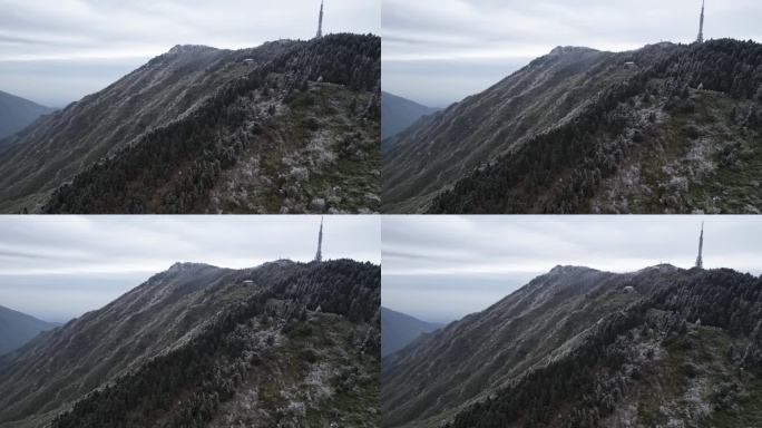 湖南南岳衡山雾凇雪景航拍