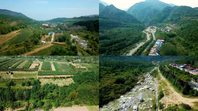 山区乡村农村航拍山路村道4K素材