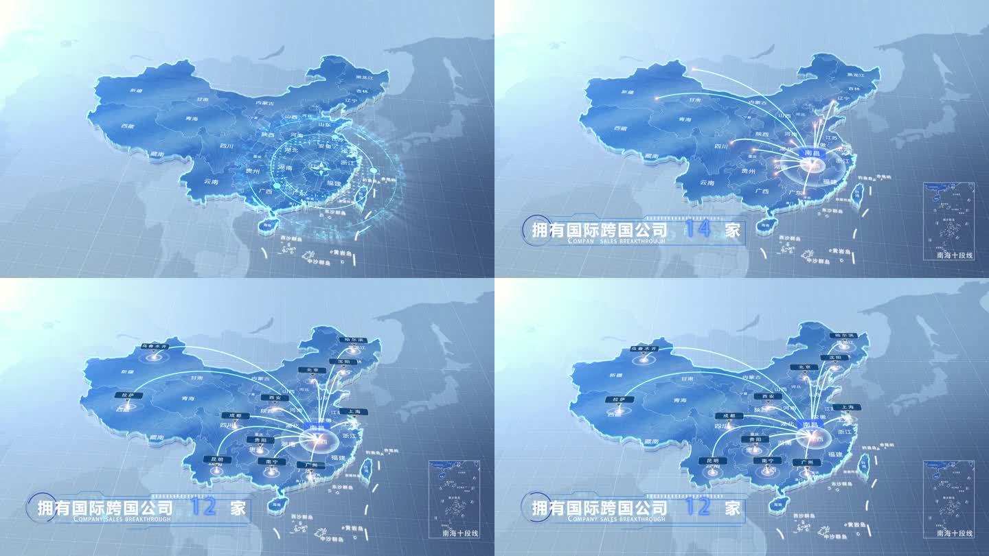 南昌中国地图业务辐射范围科技线条企业产业