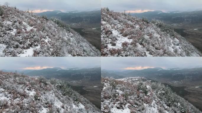 航拍雪山自然风景