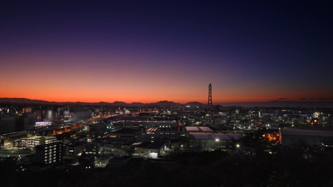 从山顶看到的北九州市景