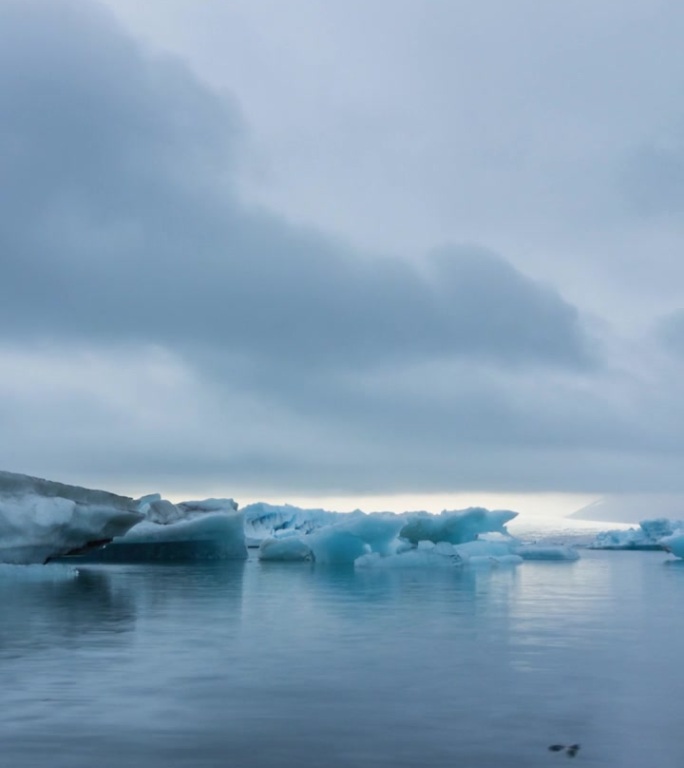 Jokulsarlon泻湖。冰岛。垂直视频