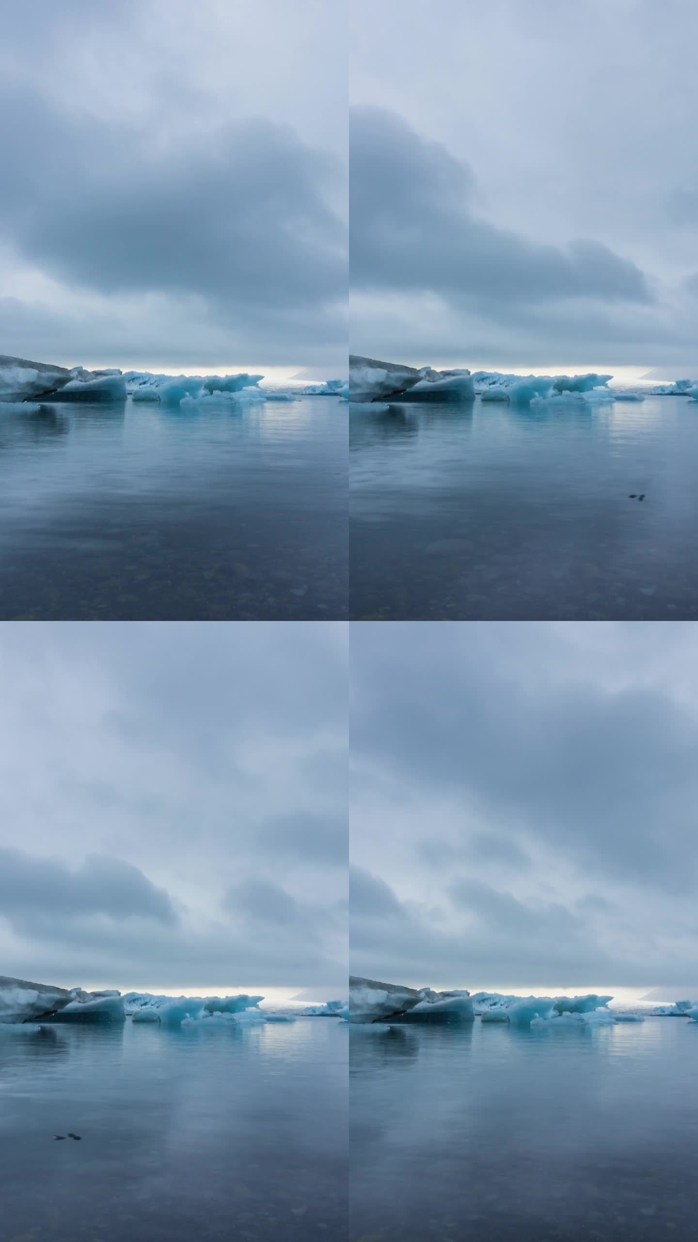 Jokulsarlon泻湖。冰岛。垂直视频