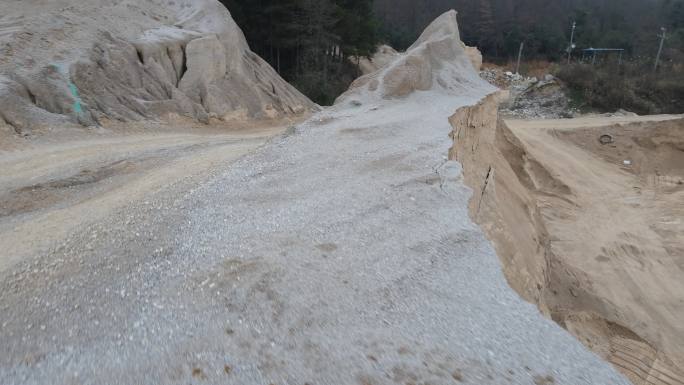 航拍湘西自治州花垣县麻栗场砂砾场4K素材