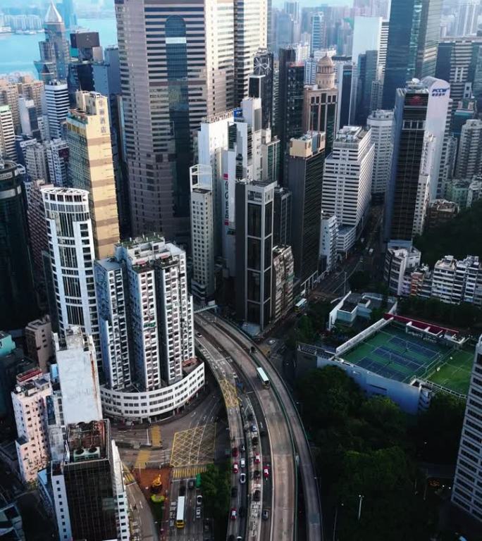 鸟瞰香港现代建筑的外观