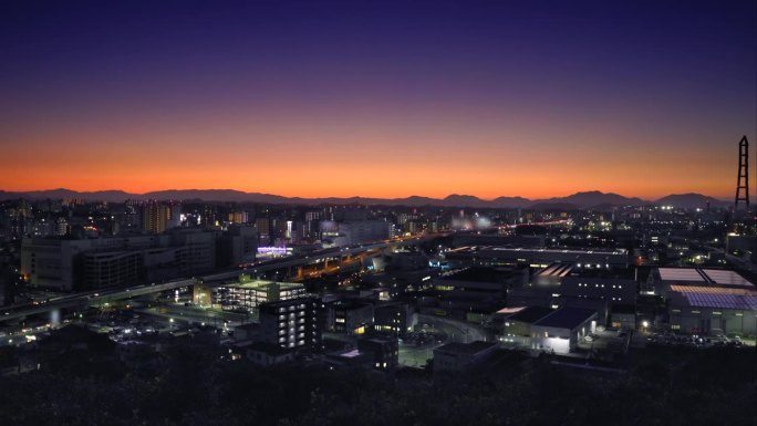从山顶看到的北九州市景