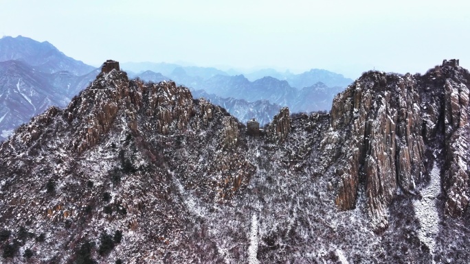 板厂峪穿心楼长城雪景