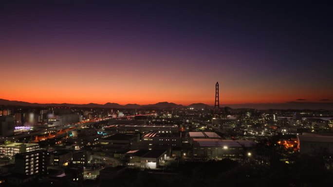 从山顶看到的北九州市景