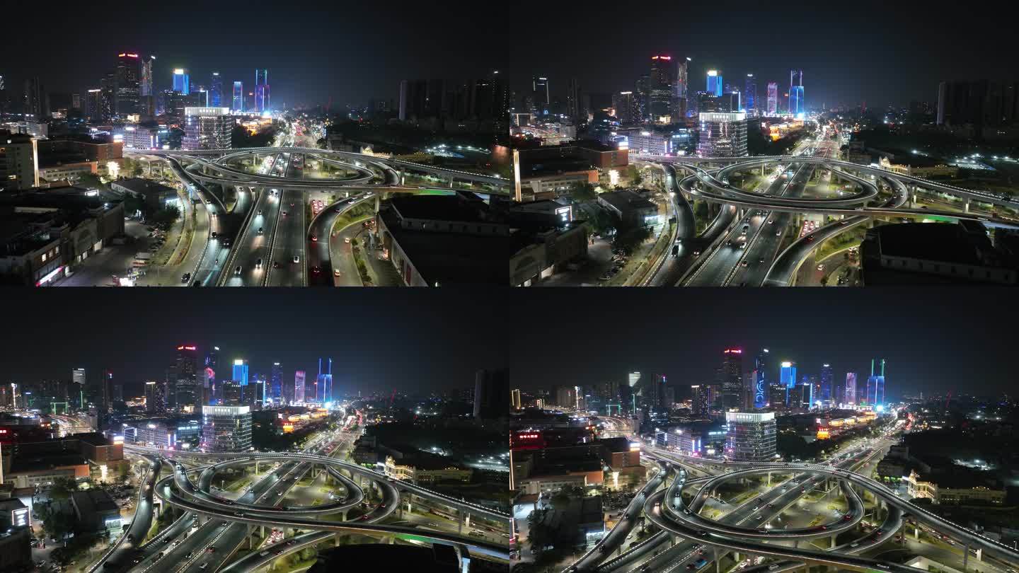 番禺万愽中心塘西跨线桥夜景