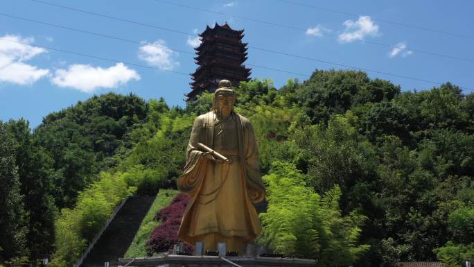 安康道观航拍紫阳