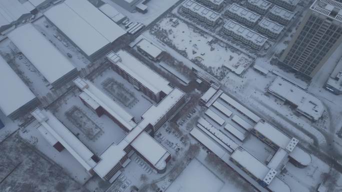 航拍北京东燕郊雪景