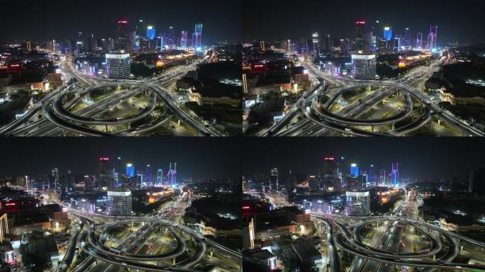 番禺万愽中心塘西跨线桥夜景
