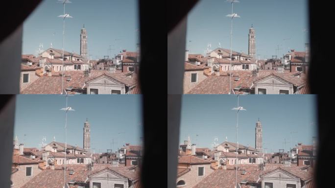 威尼斯街道的景色特写空镜建筑群