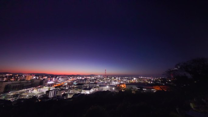 从山顶看到的北九州市景