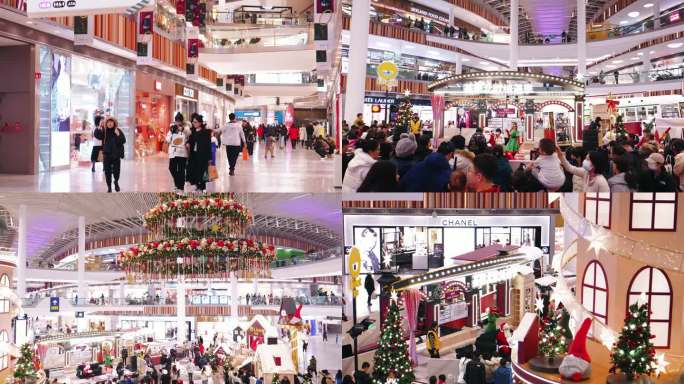 商场圣诞节活动 人山人海