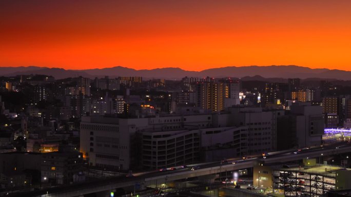 从山顶看到的北九州市景