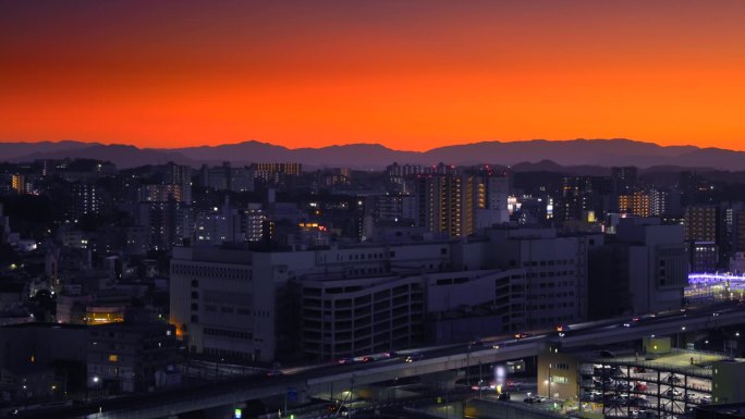 从山顶看到的北九州市景