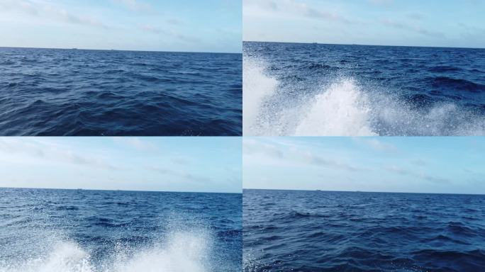 西沙群岛南海岛礁船上水花地拍