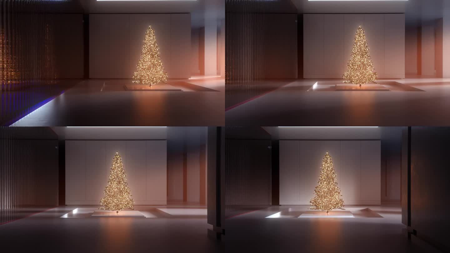 在时尚、现代的生活空间里，用一棵装饰精美的圣诞树照亮你的假期