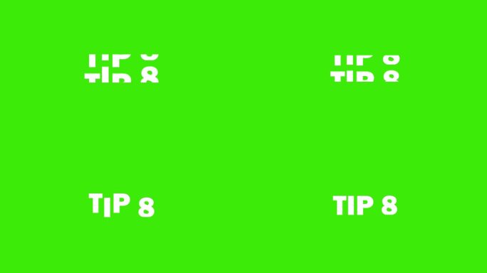 提示8文本动画在绿屏上显示老虎机效果