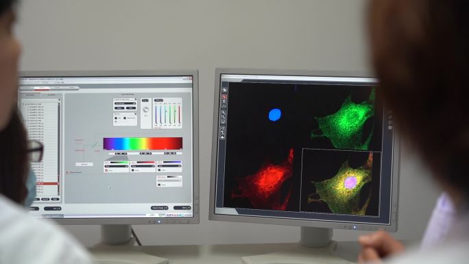 大学生做实验实验室超净间实验仪器医学实验