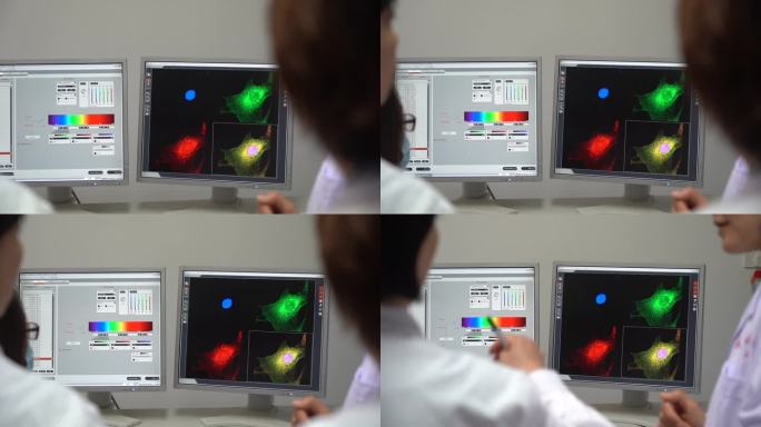 大学生做实验实验室超净间实验仪器医学实验