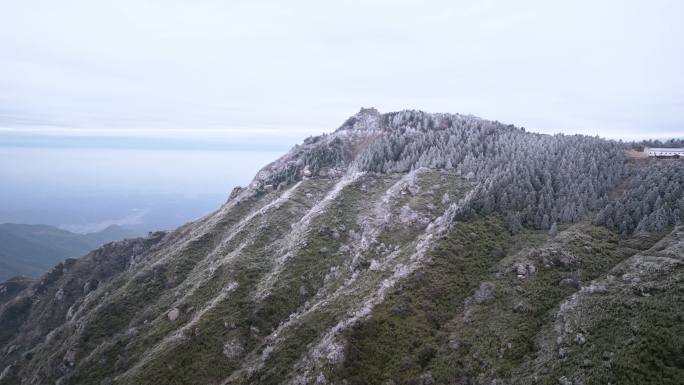 湖南南岳衡山松树凇雪景祝融峰