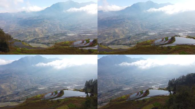 秋冬季节元阳梯田全景 4k 风景实拍