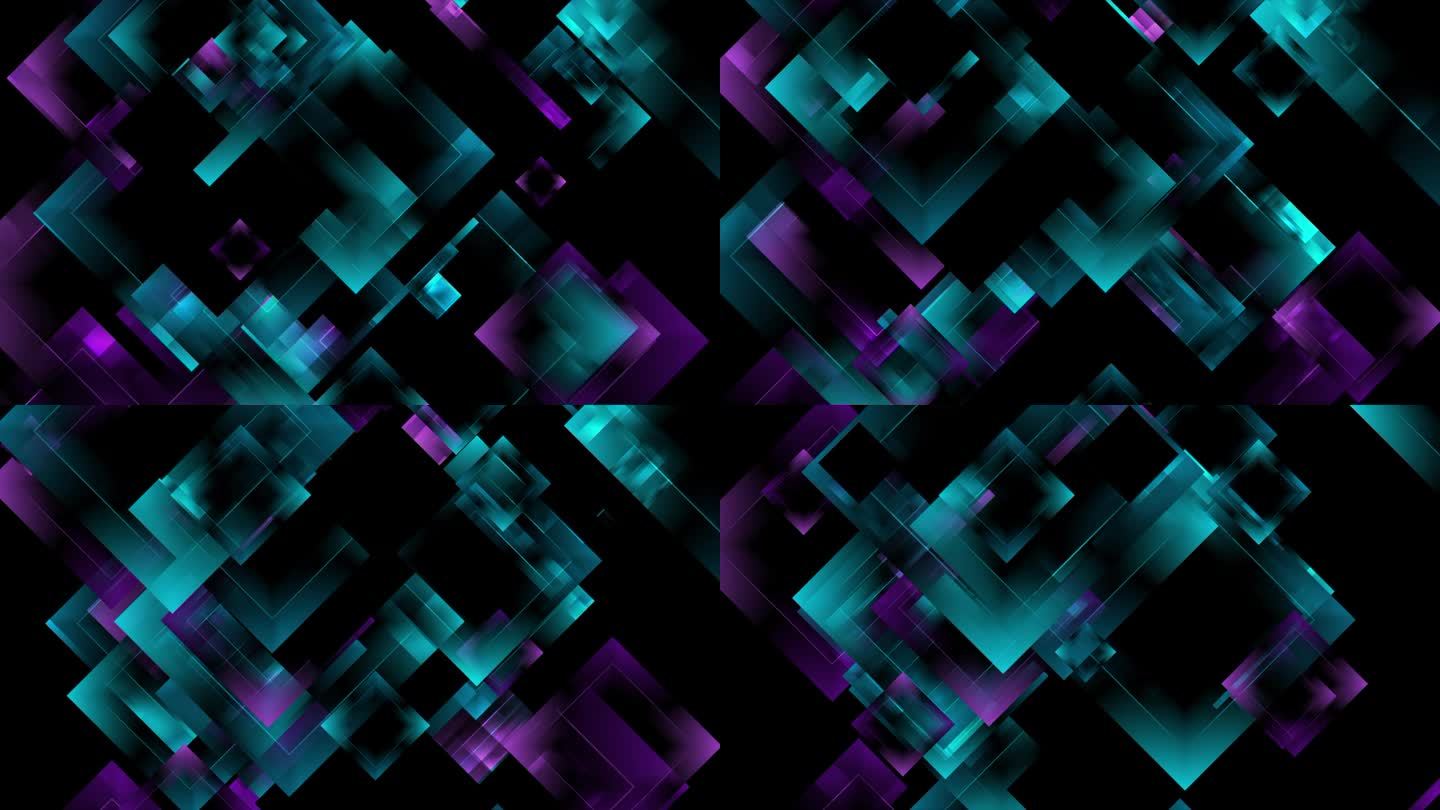 蓝紫色光泽方形抽象高科技运动背景