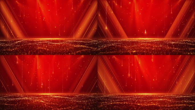 4K红色年会舞台背景视频循环