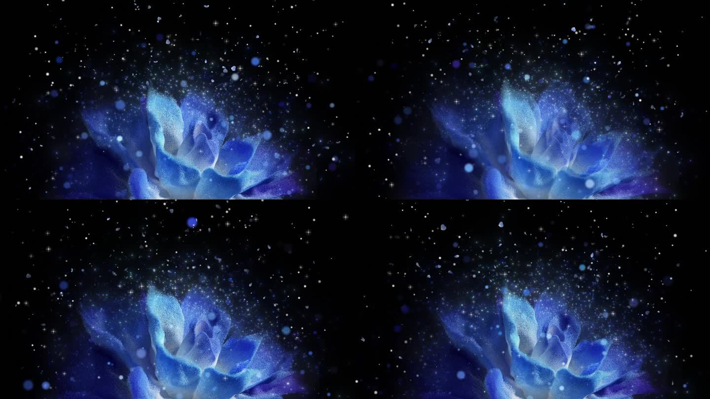 2K蓝色粒子花背景视频