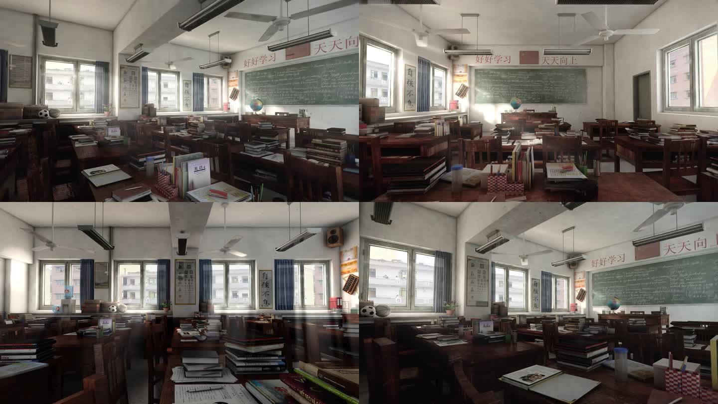老旧教室空镜教室光影