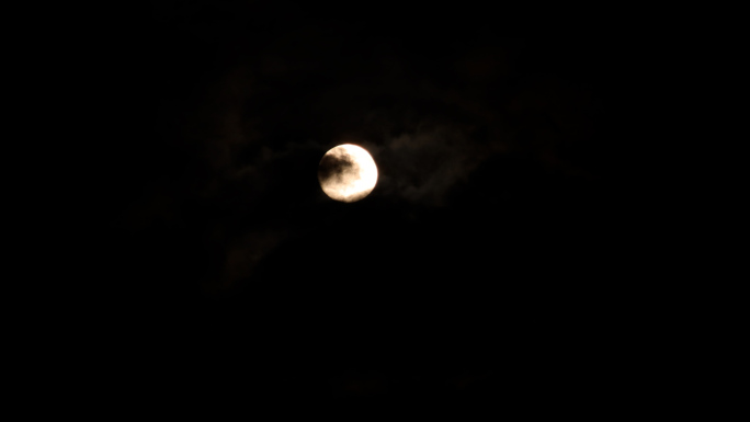 月亮穿云层 月亮升起 4K延时摄影