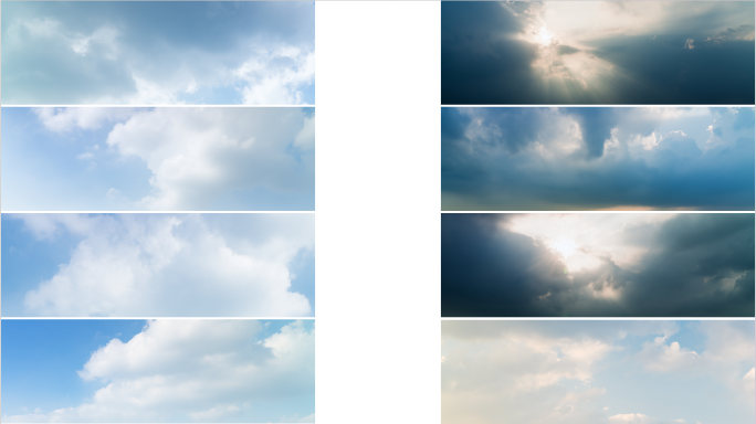 【4K】宽屏云散开蓝天白云（多段）