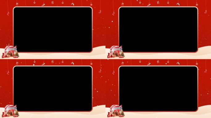 红色圣诞视频框