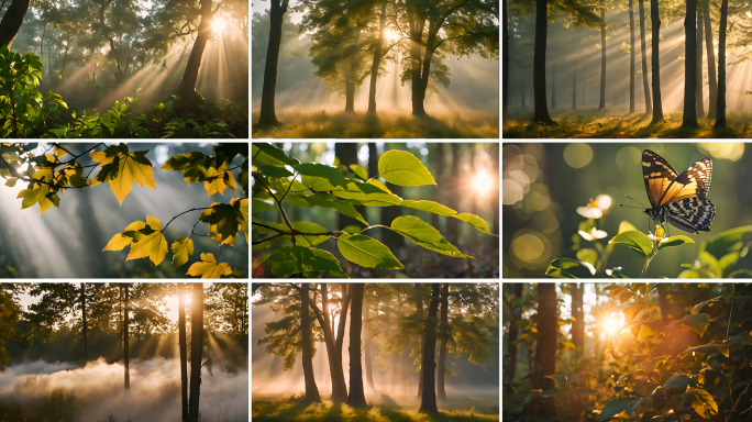 大自然森林清晨阳光