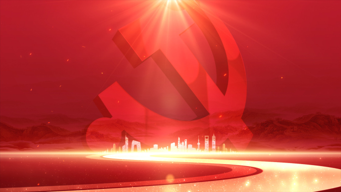 红色党徽背景04