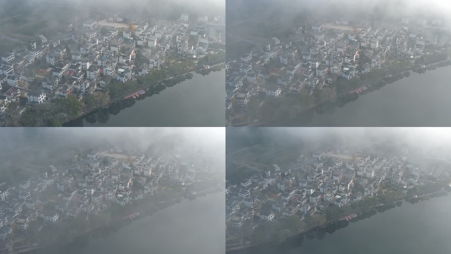 云雾下的美丽乡村