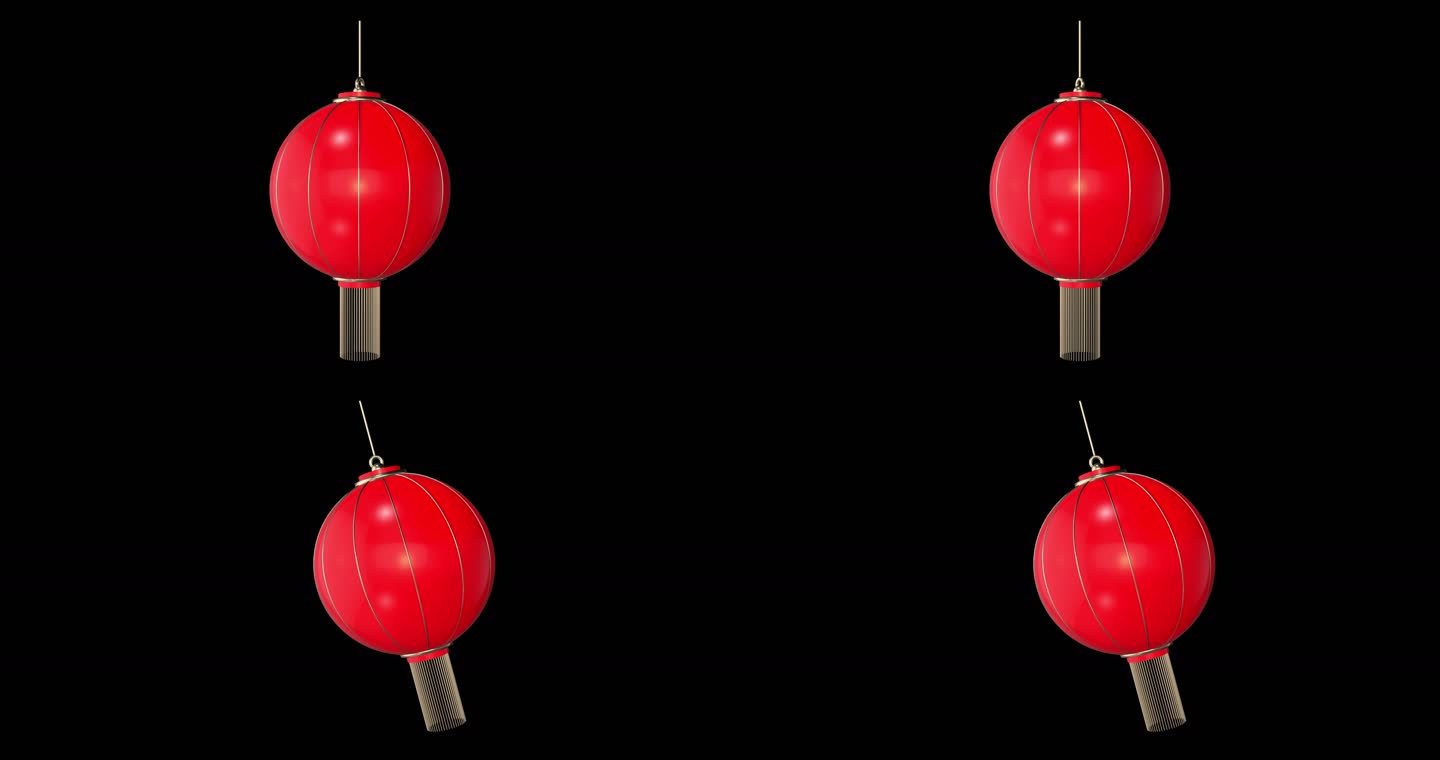 3款3d灯笼（视频包）节庆元素 中国红