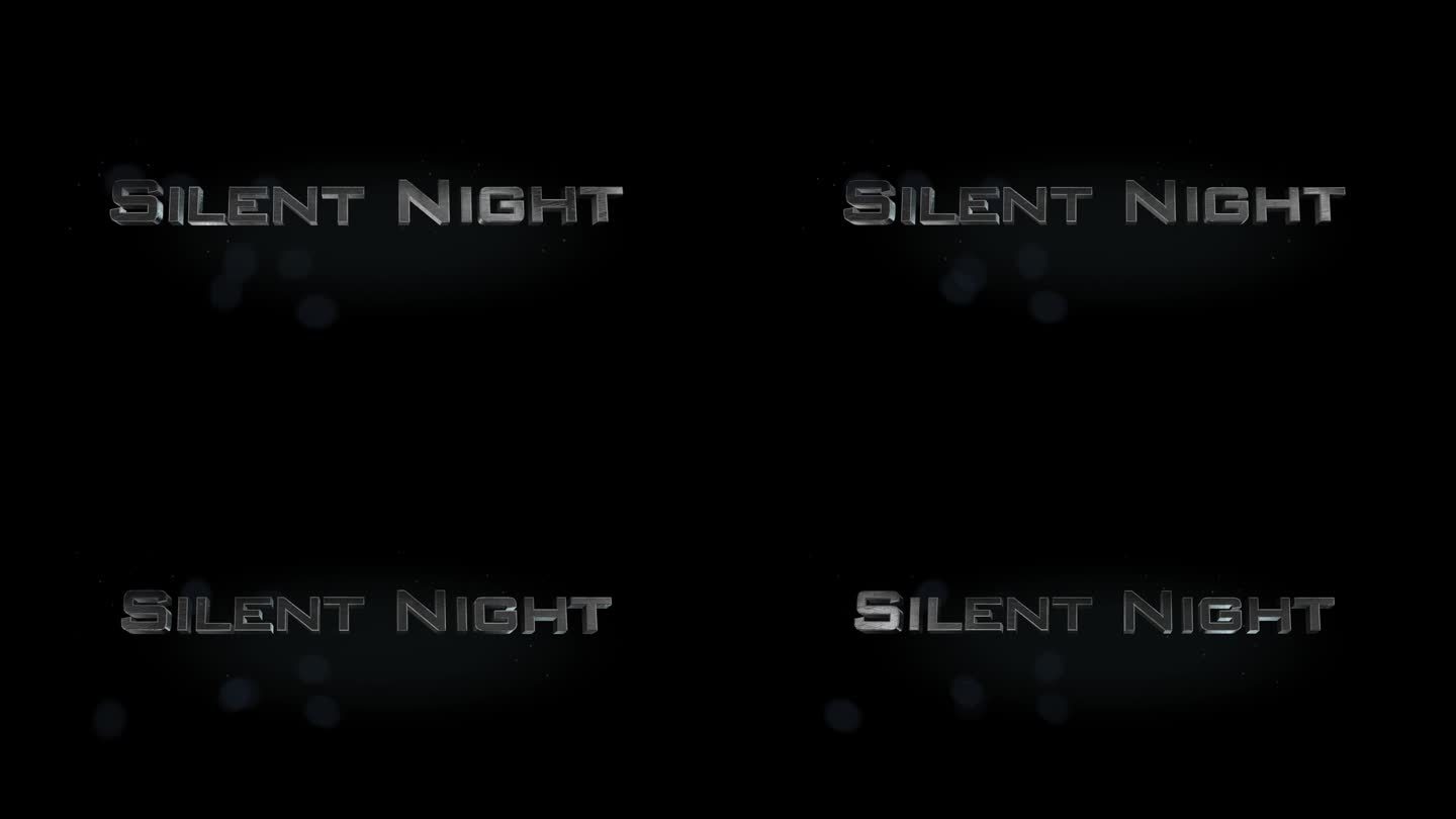 平安夜3D标题金属文本黑色alpha通道背景