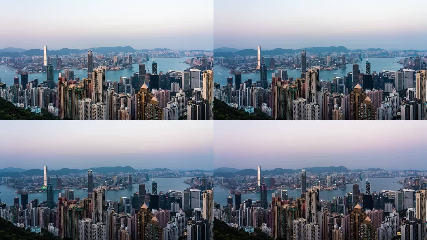 香港维多利亚港夜景4K延时视频