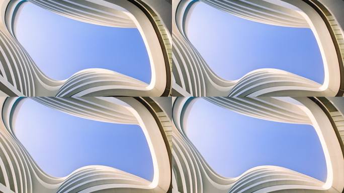 高端场景建筑艺术简洁唯美线条结构曲线片头