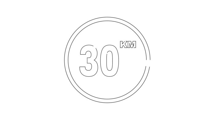 动画草图的交通标志图标与最高时速30公里
