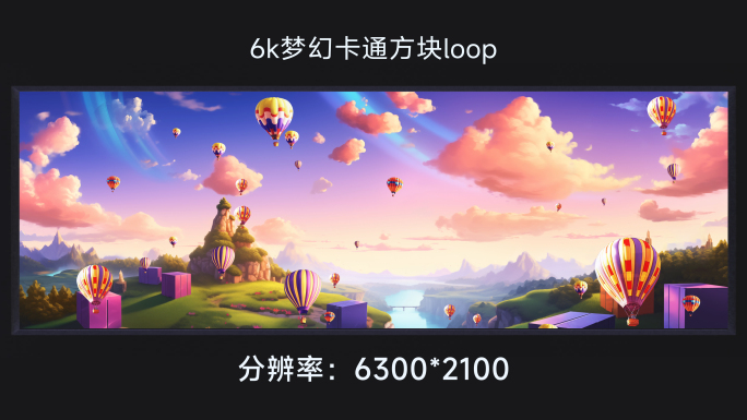 6k彩色梦幻热气球上升loop