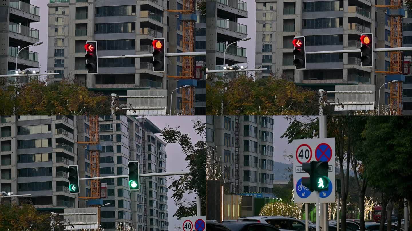 路口，红绿灯，红灯停，绿灯行